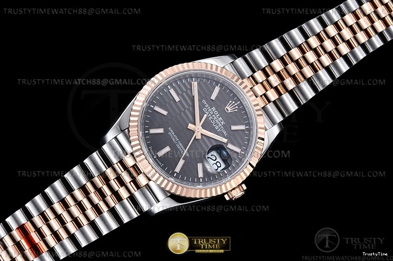 0111 Upgraded RDJ0454B – DJ 36mm Jub Flt 904L RG SS P-Grey Stk VSF VS 780